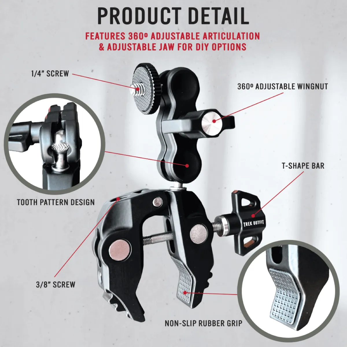 Trek Outfit 360° Magic Arm & Super Clamp for Cameras