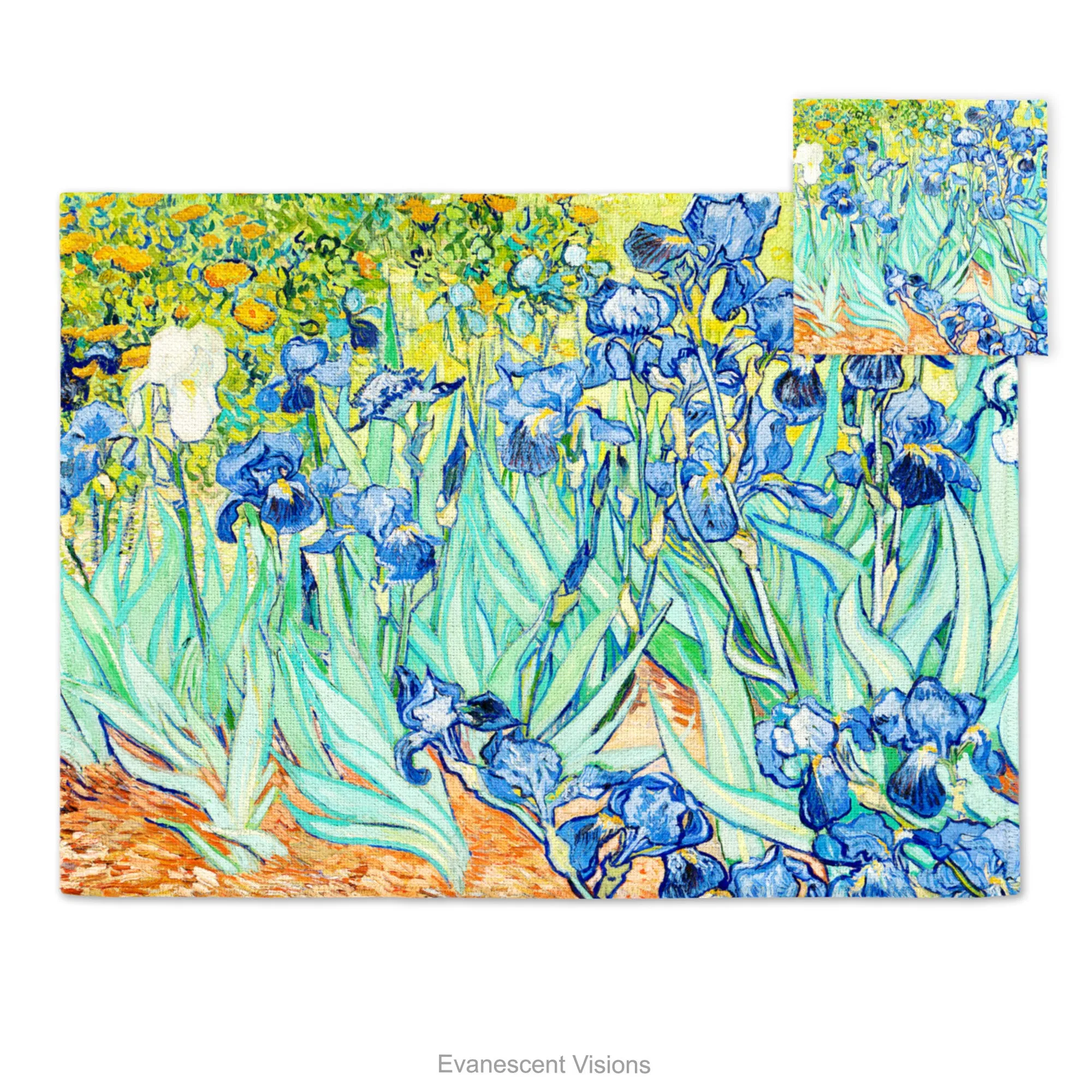 Van Gogh Irises Artistic Fabric Placemat and Coasters