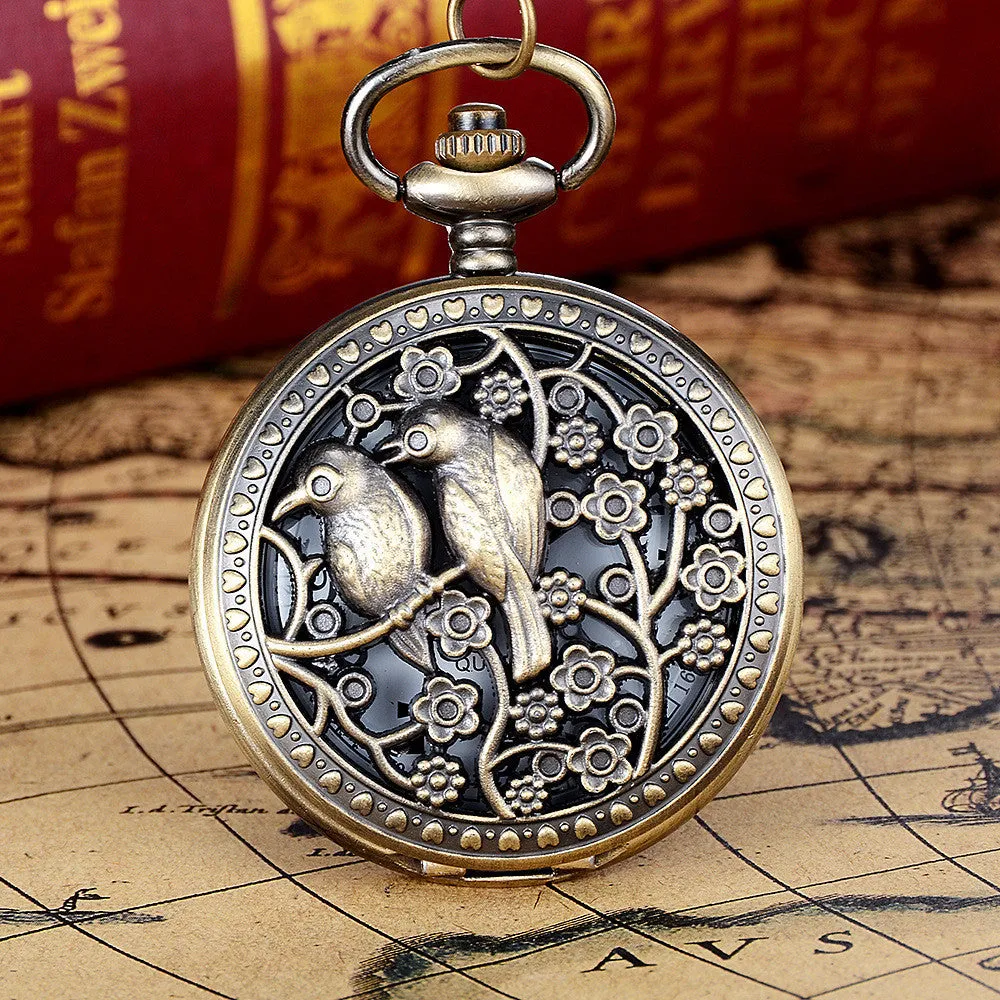 Vintage  Spider Web Design Chain Pendant Men's Pocket Watch