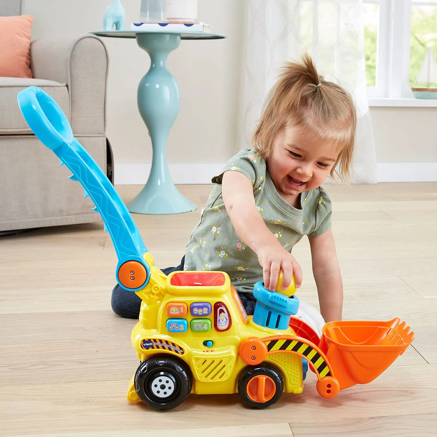 VTech Pop-a-Balls Push & Pop Bulldozer,Yellow