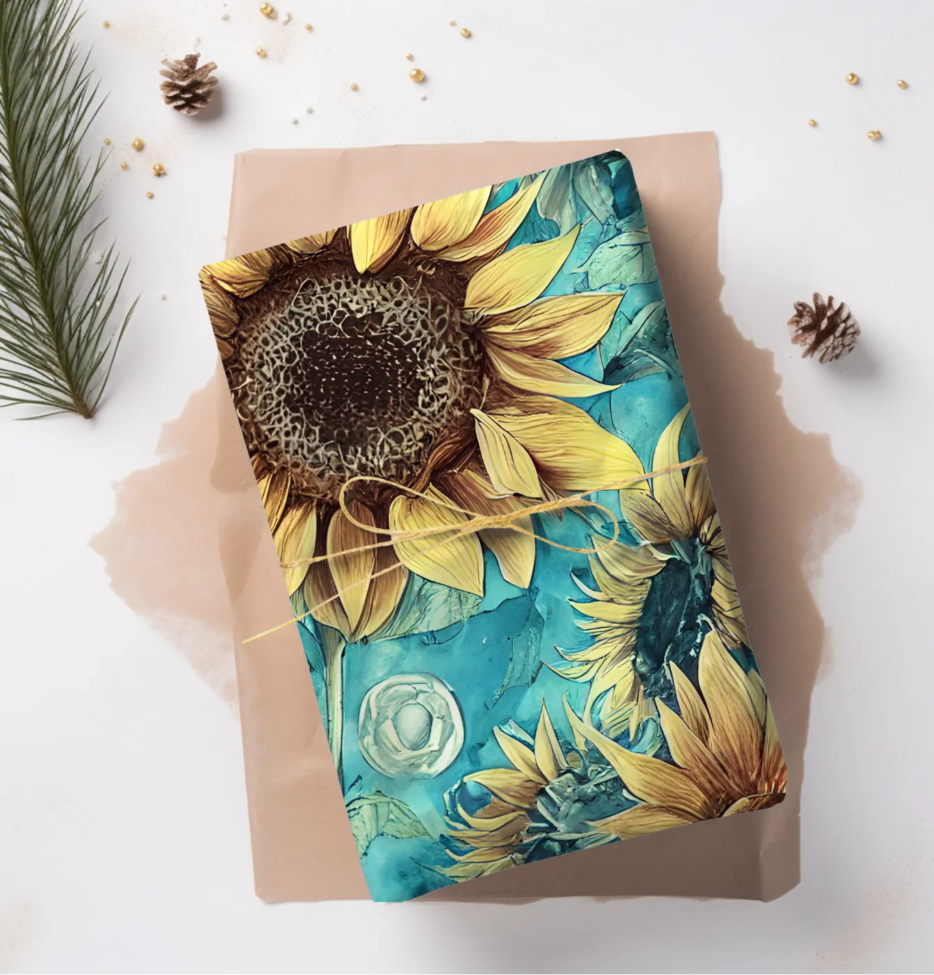 Watercolor Sunflower Custom Wrapping Paper | New Arrival | Personalized Floral Gift Wrap for Birthdays, Weddings & Special Occasions