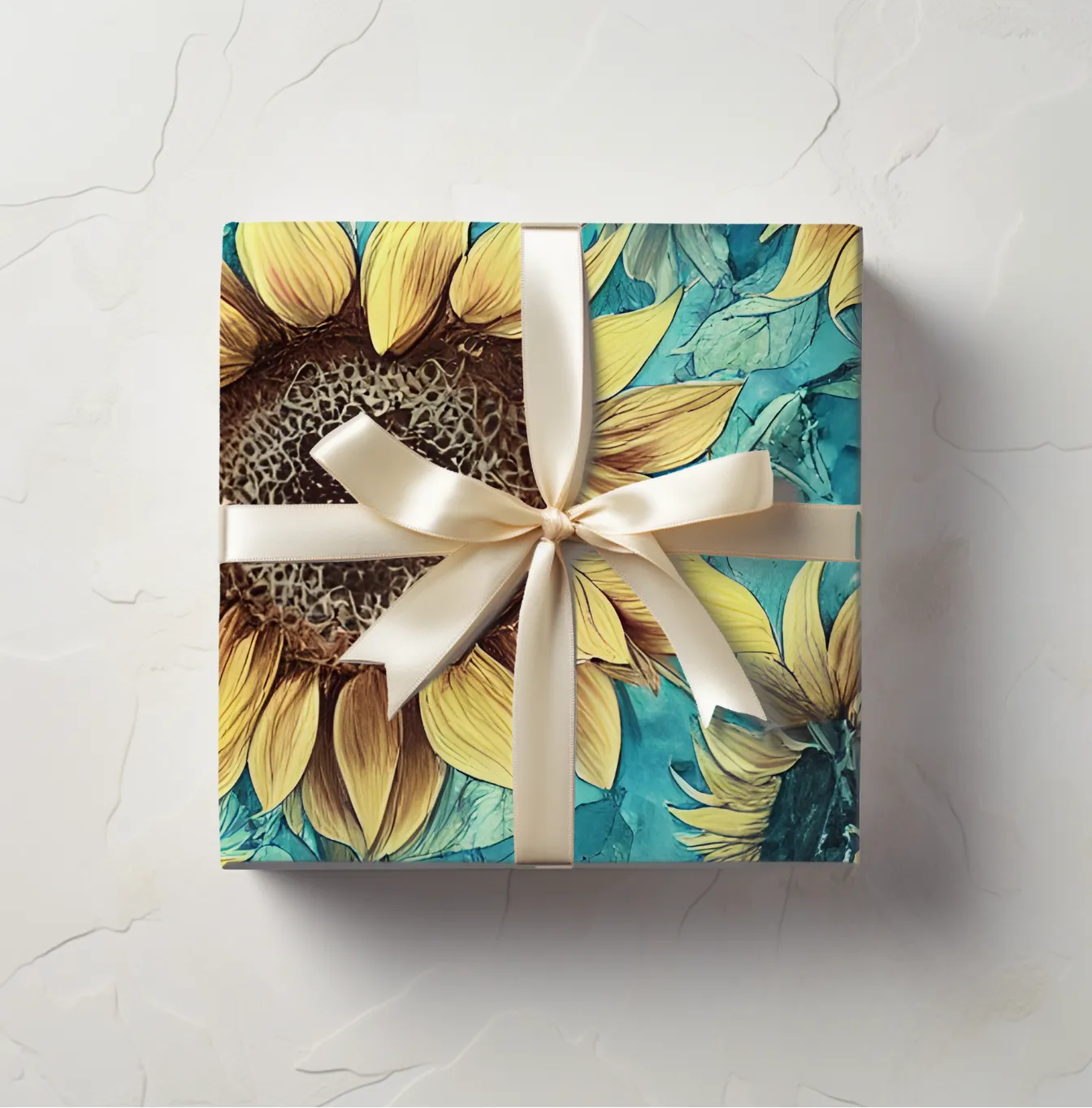 Watercolor Sunflower Custom Wrapping Paper | New Arrival | Personalized Floral Gift Wrap for Birthdays, Weddings & Special Occasions