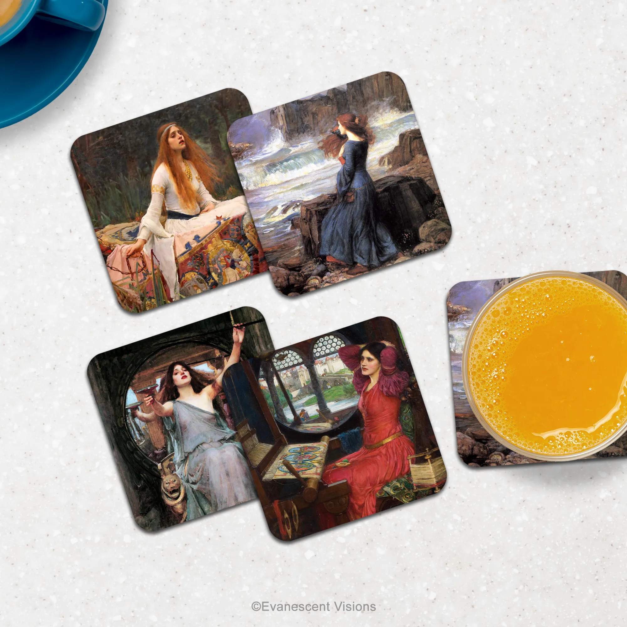 Waterhouse Beautiful Damsels Artistic Drinks Coaster Set