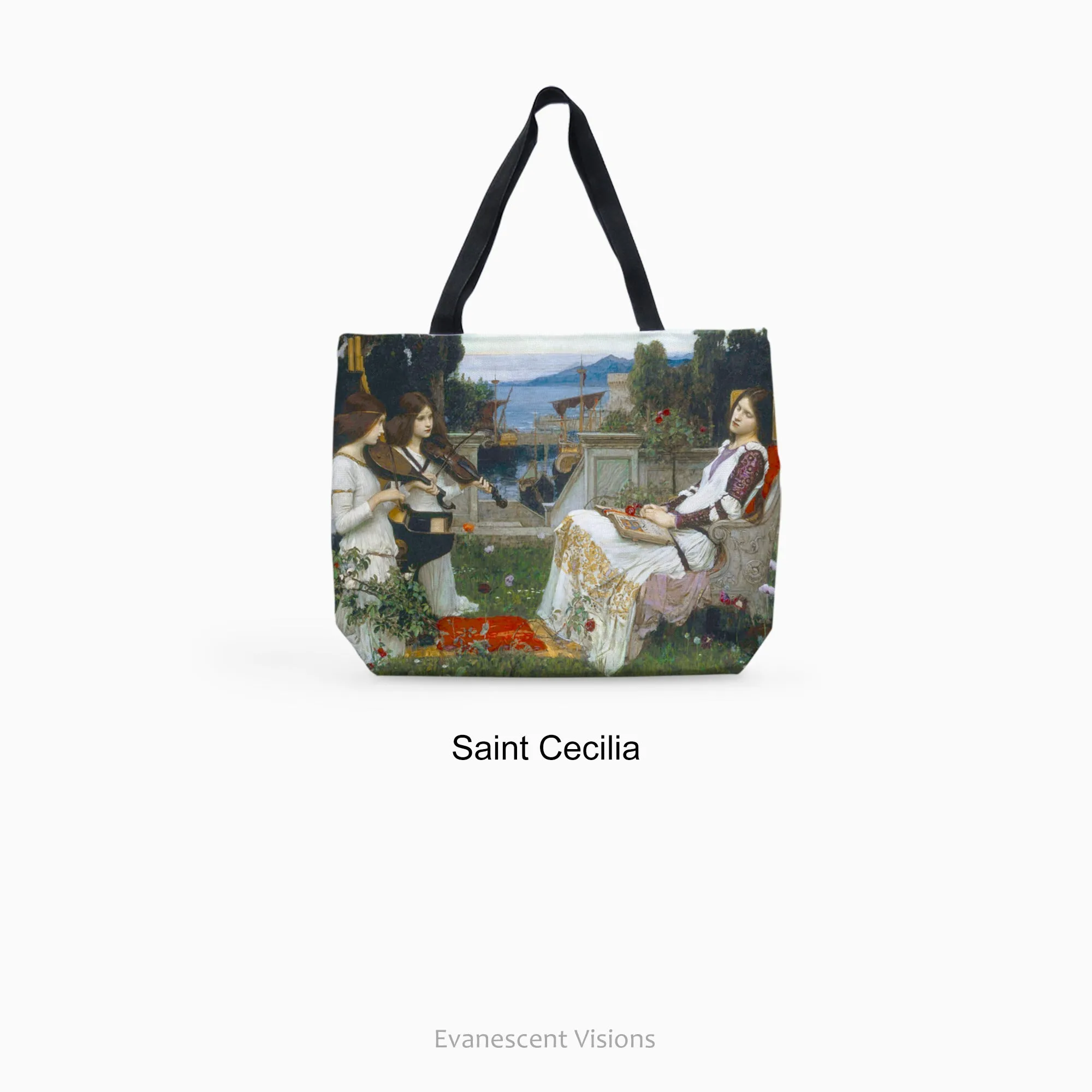 Waterhouse Pre-Raphaelite Paintings Large Canvas Tote Bag