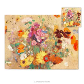 Wildflower Bouquet Floral Fabric Placemat and Coasters