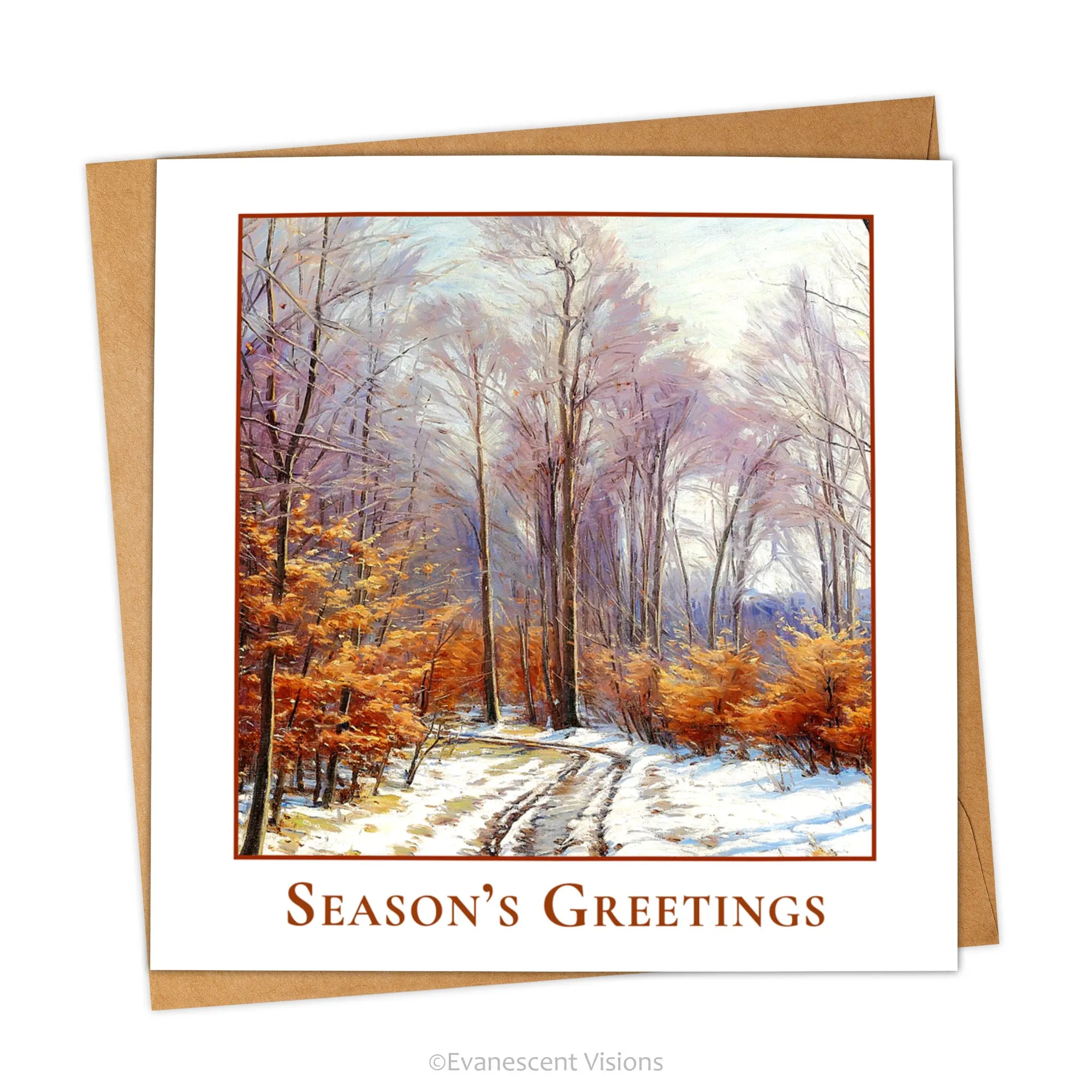 Winter Woods Traditional Christmas Card, Single or Pack, Personalised or Blank