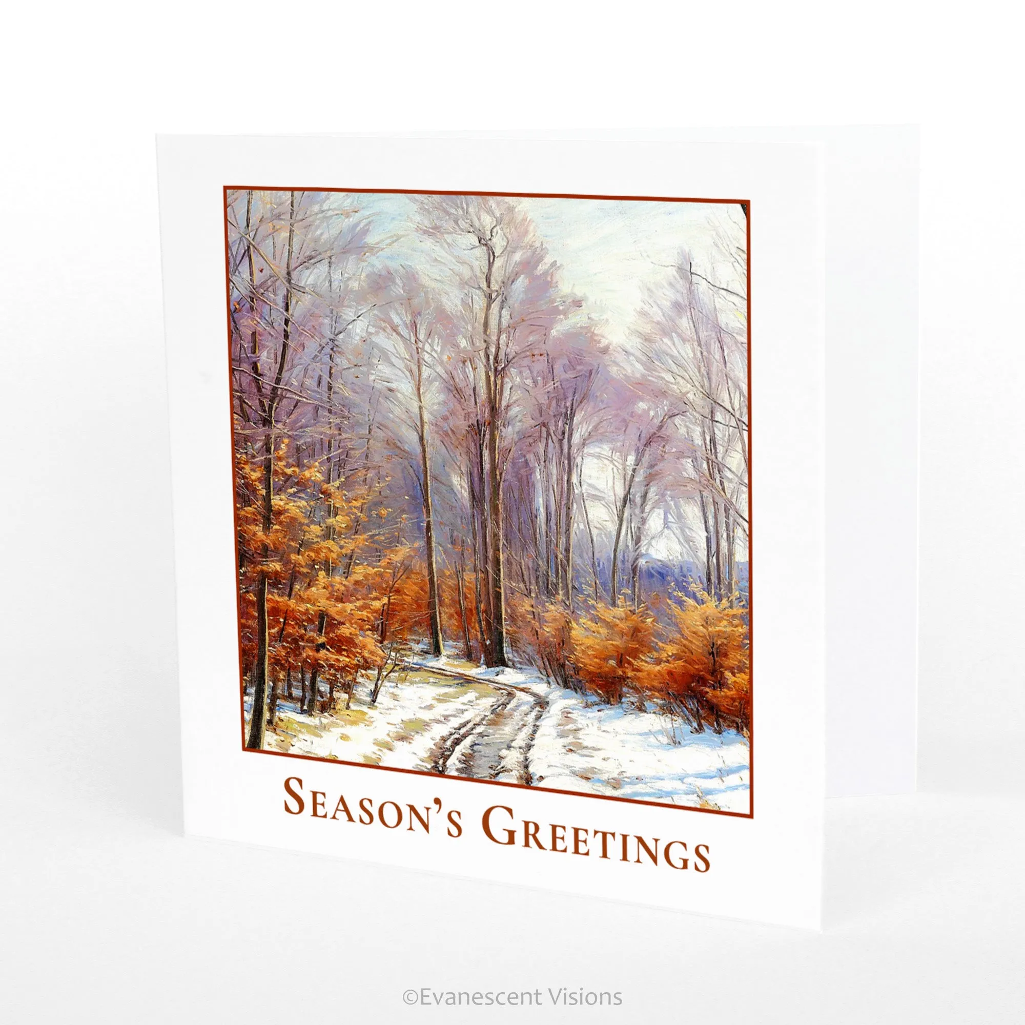 Winter Woods Traditional Christmas Card, Single or Pack, Personalised or Blank