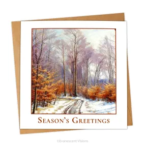 Winter Woods Traditional Christmas Card, Single or Pack, Personalised or Blank