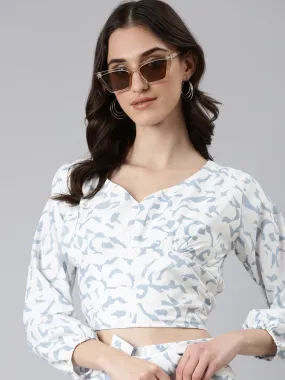 Women Blue Printed Co-Ords