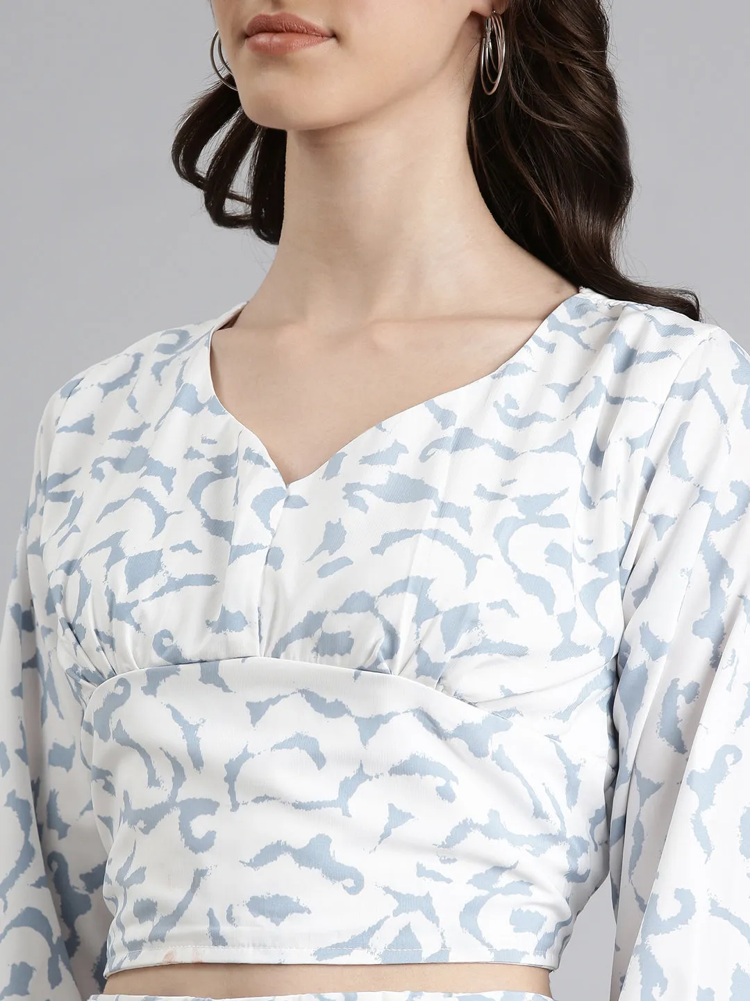 Women Blue Printed Co-Ords