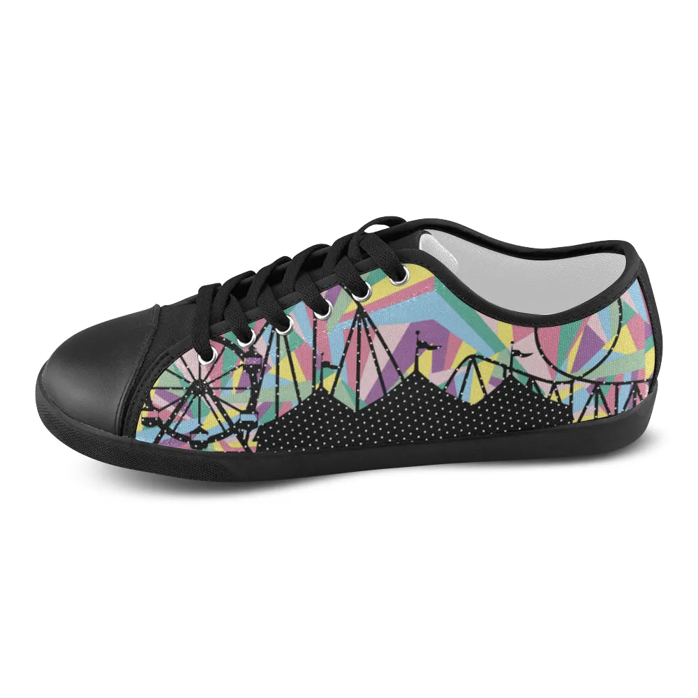 Women's Circus Pop Art Print Canvas Low Top Shoes