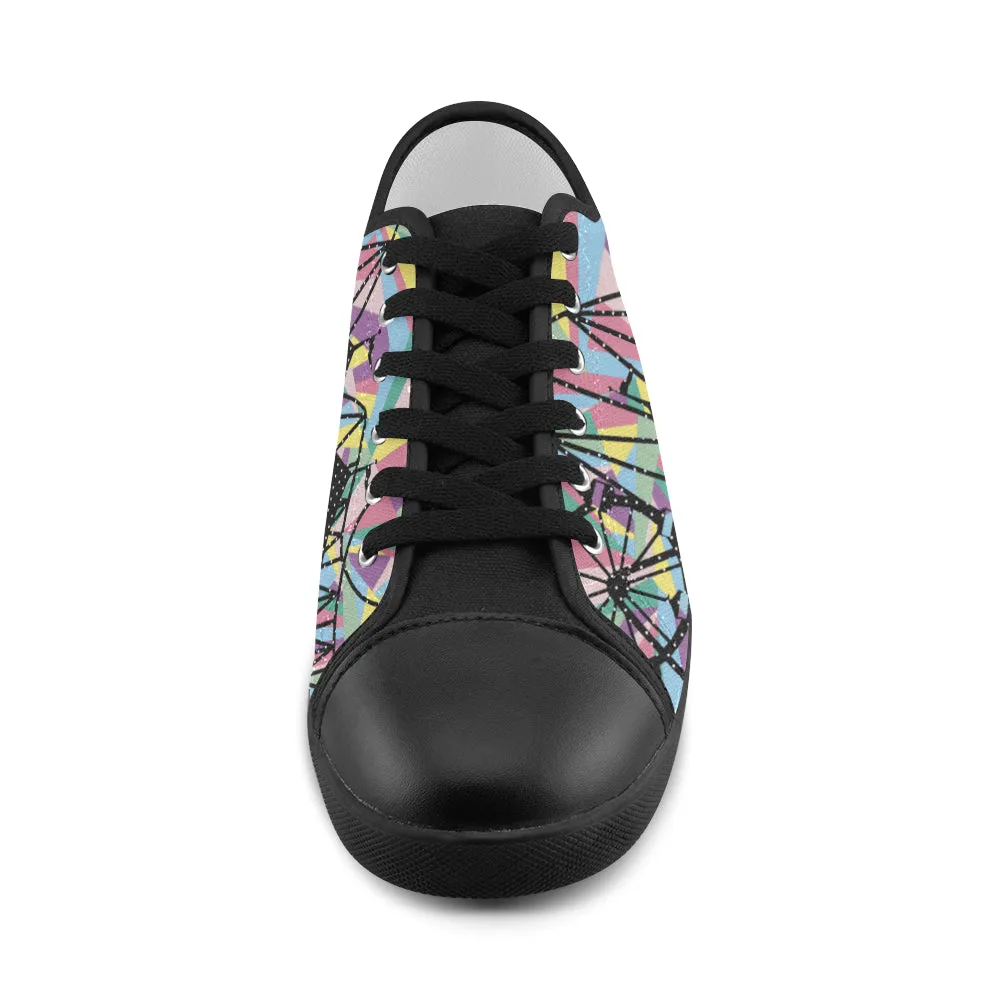 Women's Circus Pop Art Print Canvas Low Top Shoes