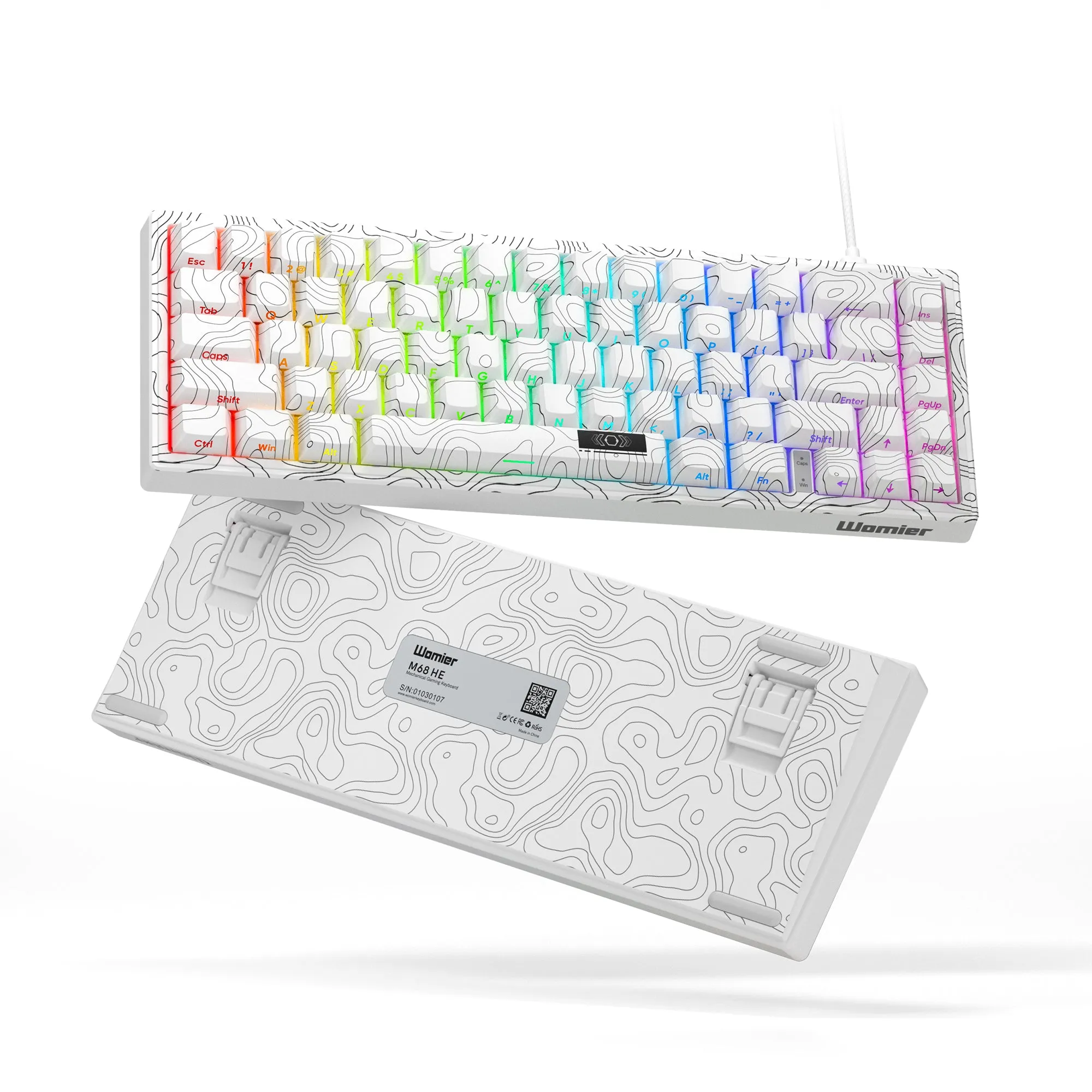 Womier M68 HE V2 65% Topographic Themed Hall Effect Wired Gaming Keyboard