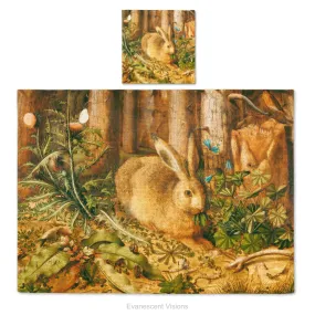 Woodland Hare Nature Fabric Placemat and Coasters