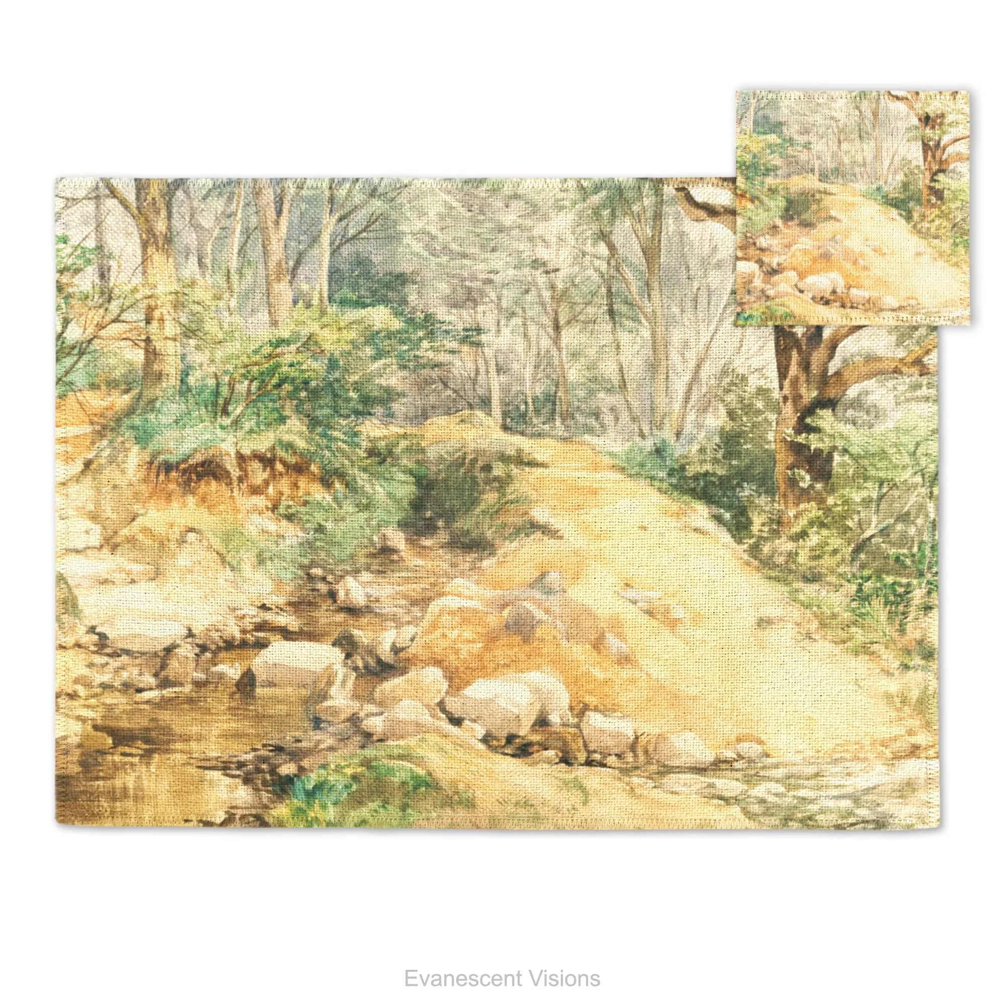 Woodland Nature Fabric Placemat and Coasters